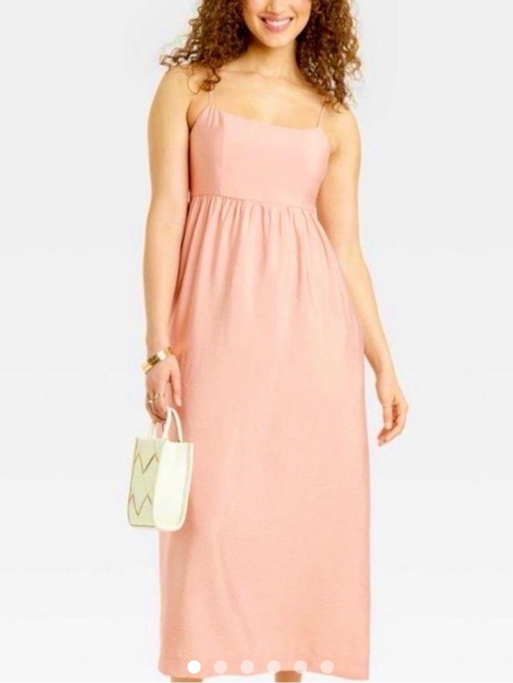 a new day Pink Spaghetti-Strap Midi Dress
